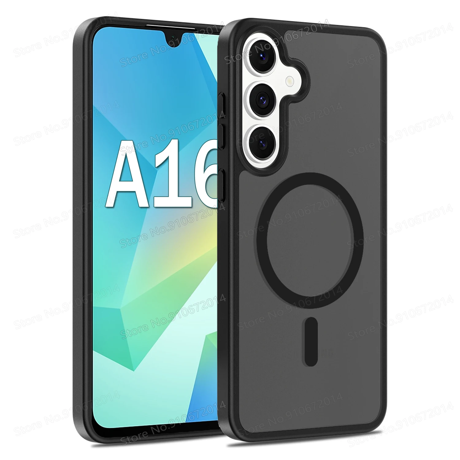 Translucent Magnetic Phone Case with Frosted Shockproof Hard Cover and Soft Frame