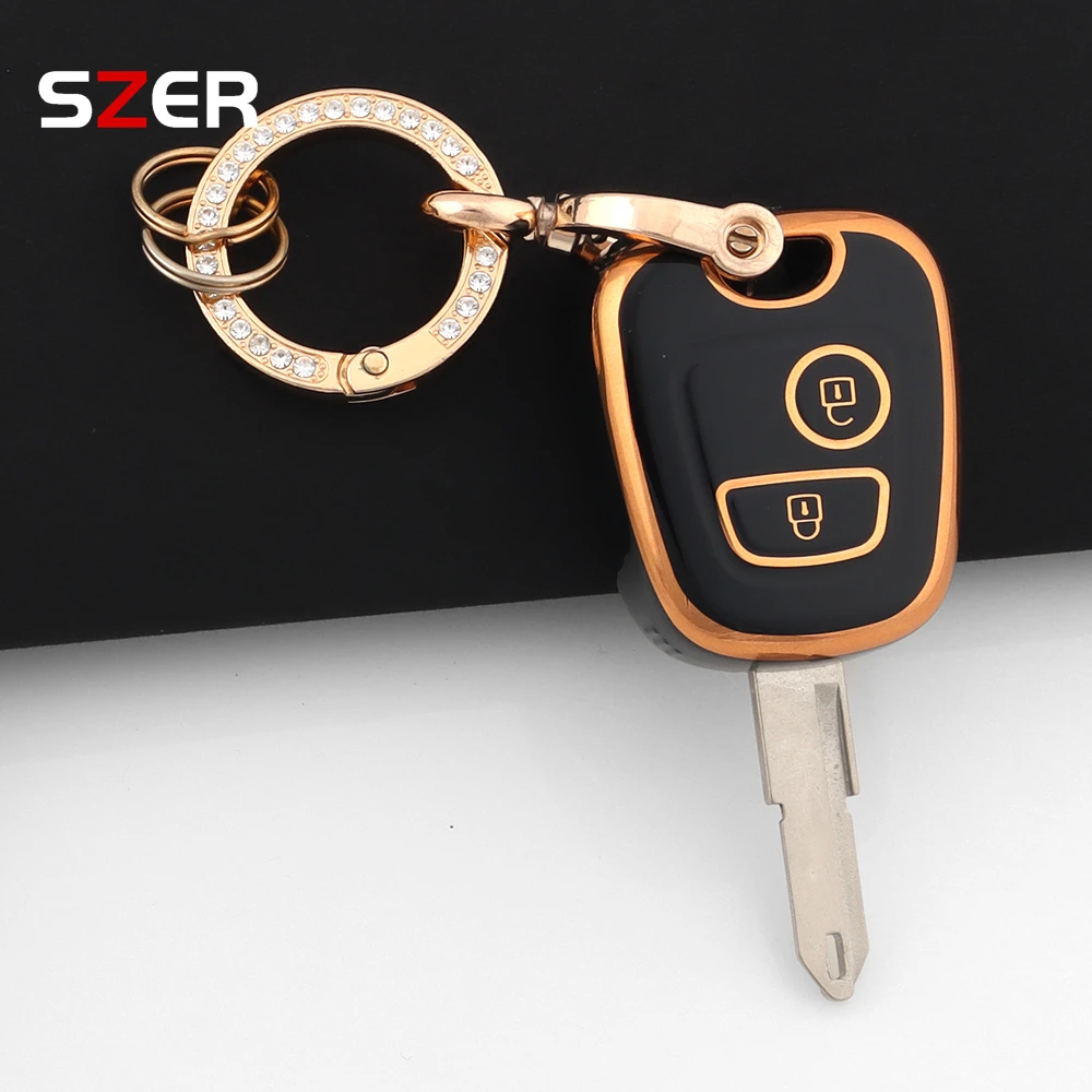 Key Case Key Case 2 Button TPU Car Smart Key Cover Protected Keychain Fob For Peugeot 107 206 207 307 For Citroen C1 C2 C3 C4 Toyota Aygo