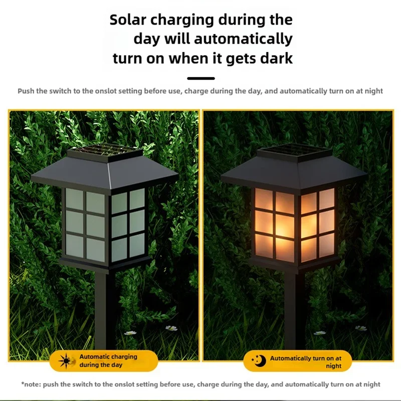 Solar Garden Flame Lights Outdoor Waterproof Landscape for Yard Patio Walkway Driveway Decor Solar Lawn Lamp Lighting