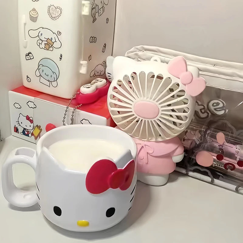 

Kawaii Hello Kitty Cup Sanrioed Anime Cute Breakfast Milk Cup Cartoon Lovely Fashion Versatile Plastic Water Cup Gifts for Girl