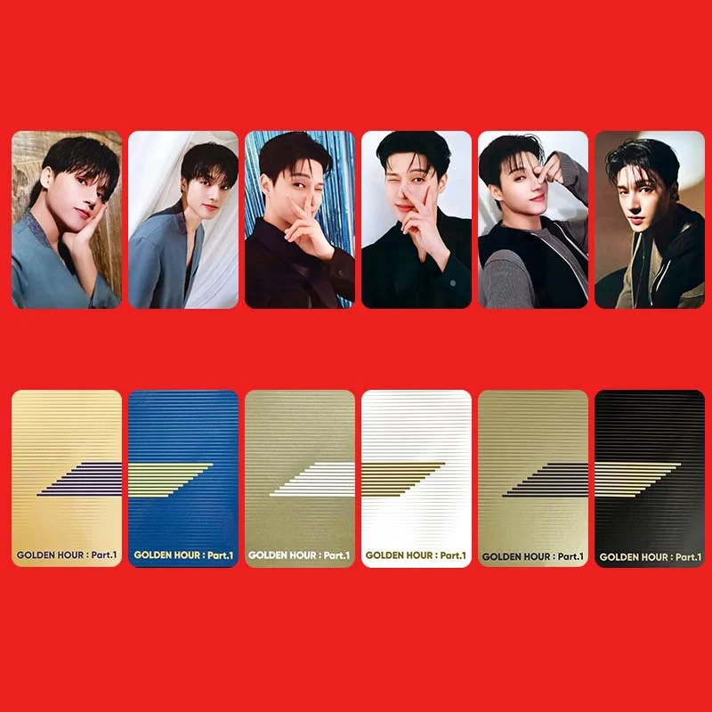 Album Cards Lomo Cards Bookmark Postcard 6PCS KPOP ATEEZ Album GOLDEN HOUR: Part.1