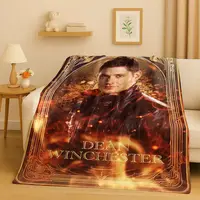 Couverture en flanelle HD surnaturelle Sam Dean Winchester TV, jet en peluche Ultra doux et chaud pour la maison, chambre à coucher, lit, canapé, cadeau de voyage 4