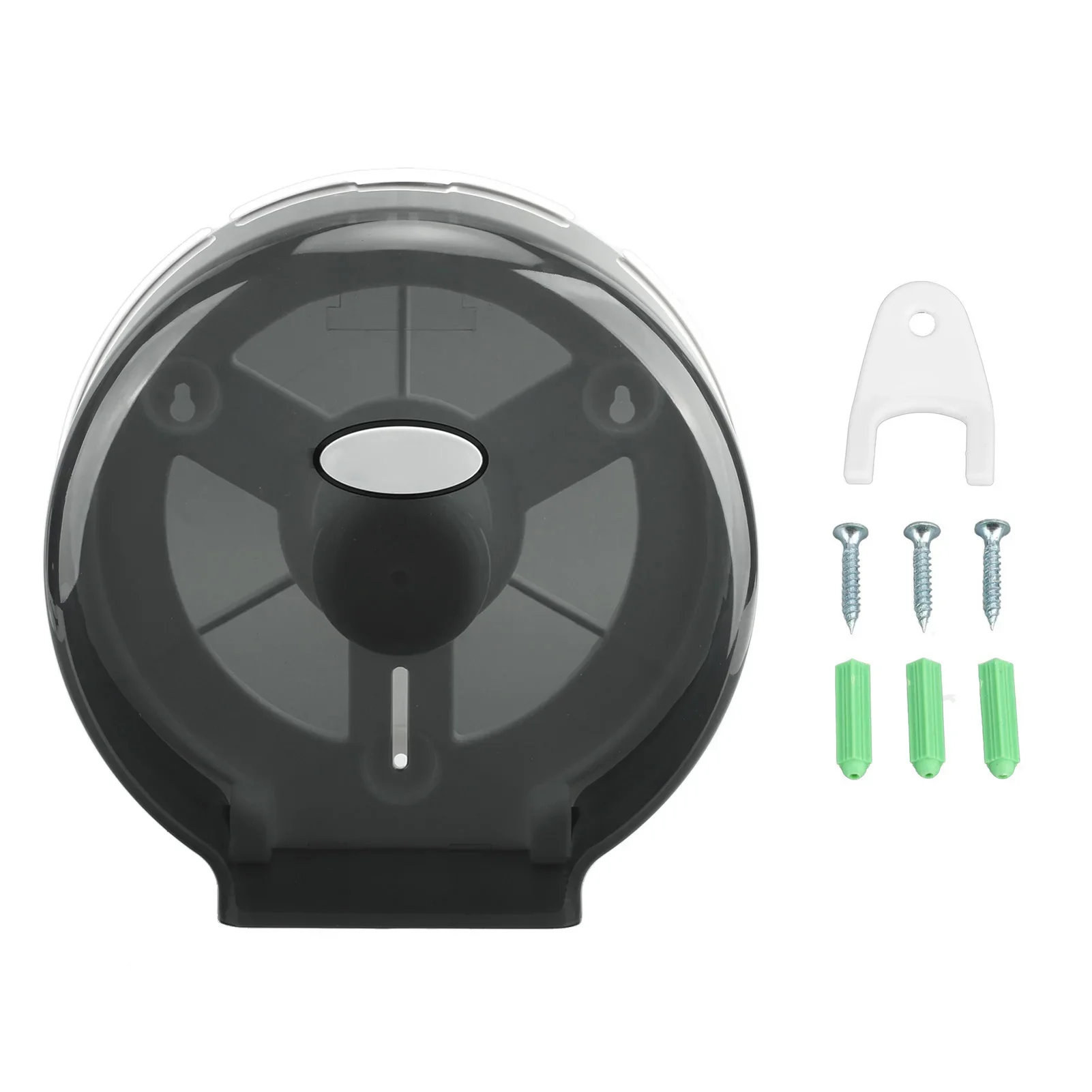 Dispensador de pañuelos Jumbo Dispensador de pañuelos de un solo rollo Dispensador de pañuelos Jumbo Rodillo de papel higiénico para barra de hotel Negro transparente