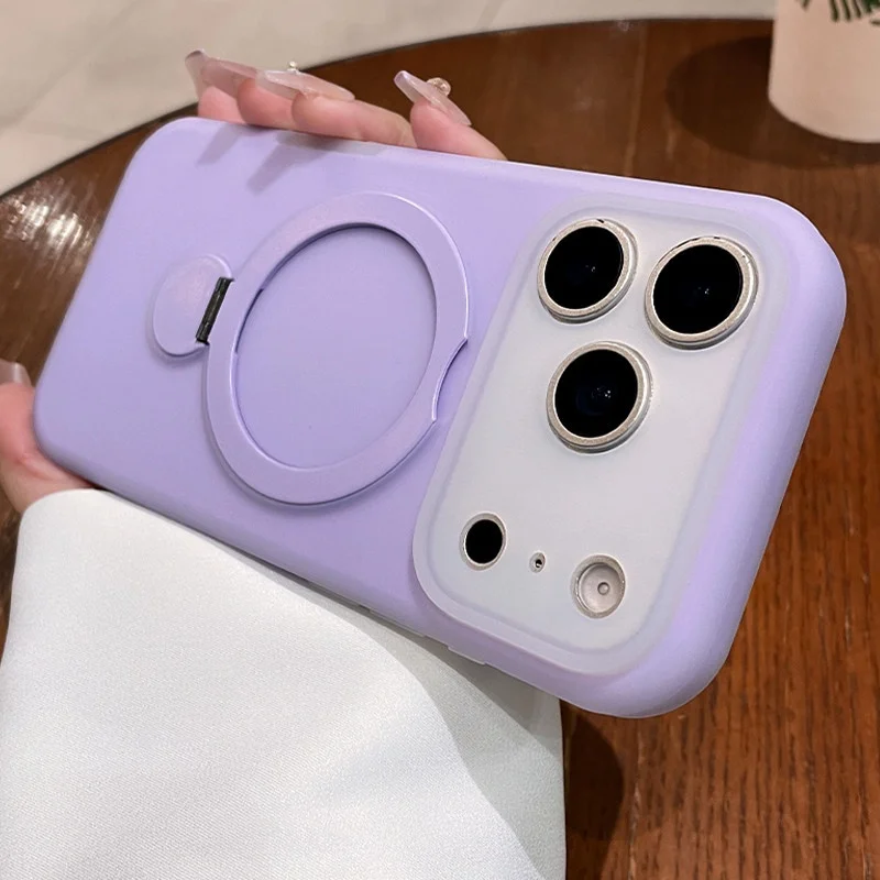 Magnetic Jelly Soft Silicone Phone Case with Ring Stand and Shockproof Bumper Cover