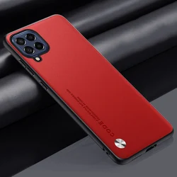 Luxury PU Leather Matte Silicone Full Protection Phone Case for Samsung M32 4G (Red)