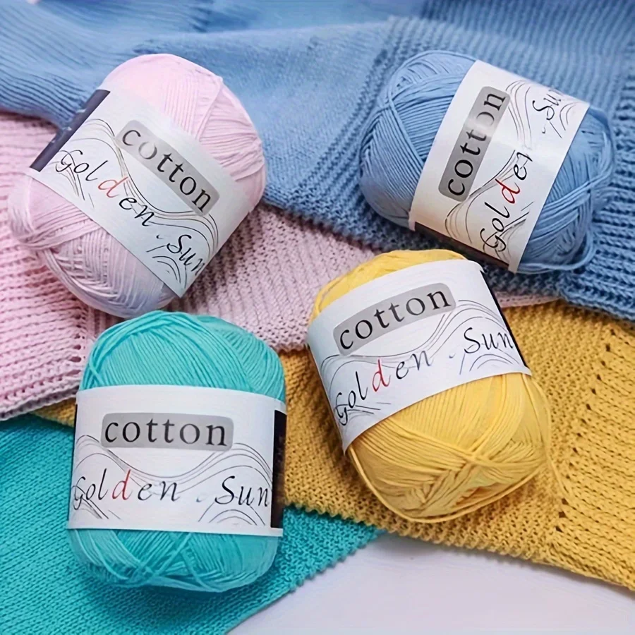 100% Cotton Yarn for Crocheting and Knitting, Medium-Weight DIY Craft Yarn for Sweaters,Scarves,Hats,Gloves - 50g/170m Per Skein 5