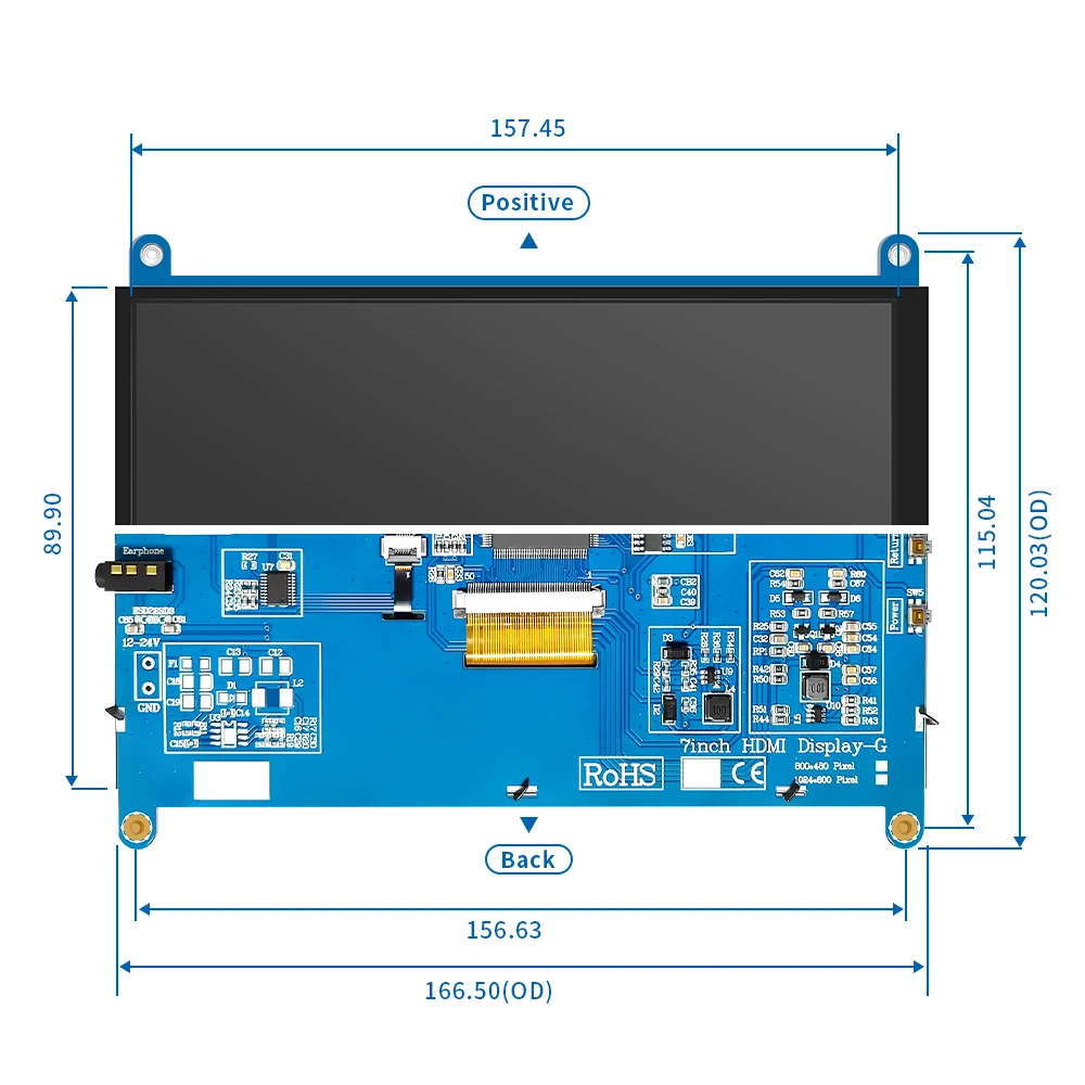 

7Inch IPS/TN AIDA64 LCD Display mini pc Touch HDMI Module 1024 x 600 for Raspberry Pi 3 Pi4 PC monitor moniteur tacti orange pi