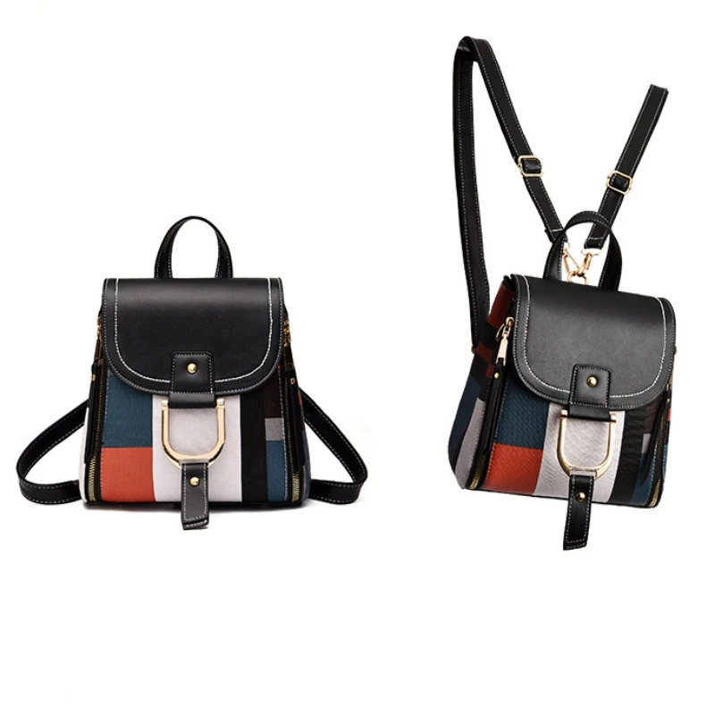 

Shoulder Bag Women's New Back Bag Soft Leather PU Casual Backpack Fashion Travel Large Capacity Schoolbag With Adjustable Strap