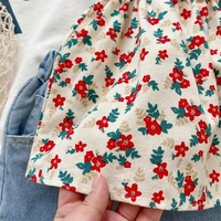 Ensemble de tenues d'été pour filles, vêtements décontractés pour enfants, jupe à bretelles fragmentées + short, vêtements pour bébés filles 4