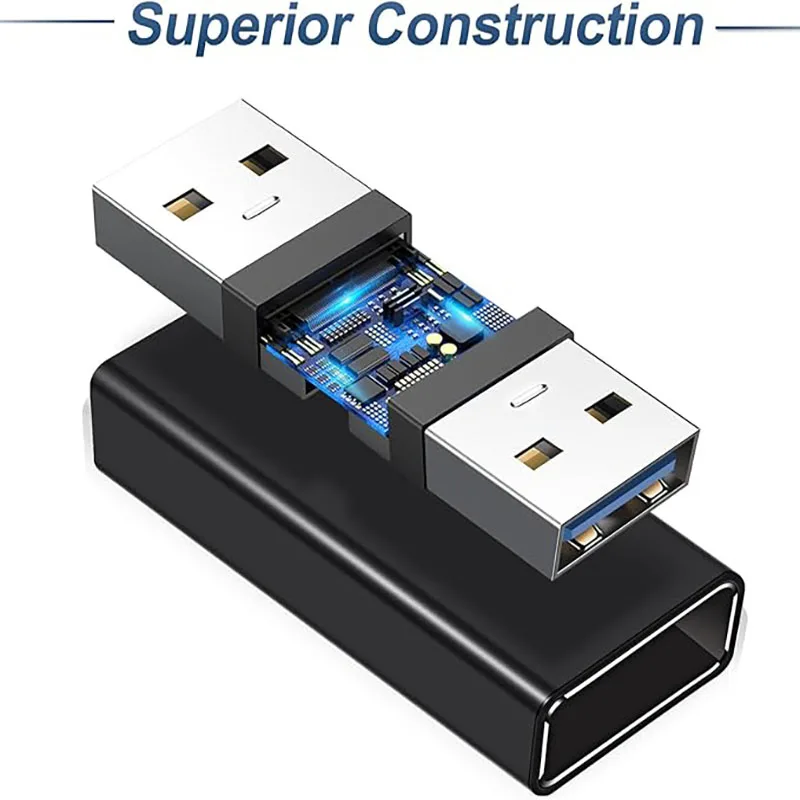 (3개입, 블랙 모델) USB-USB C 어댑터, USB-USB 어댑터 (남성-남성, 여성-여성)