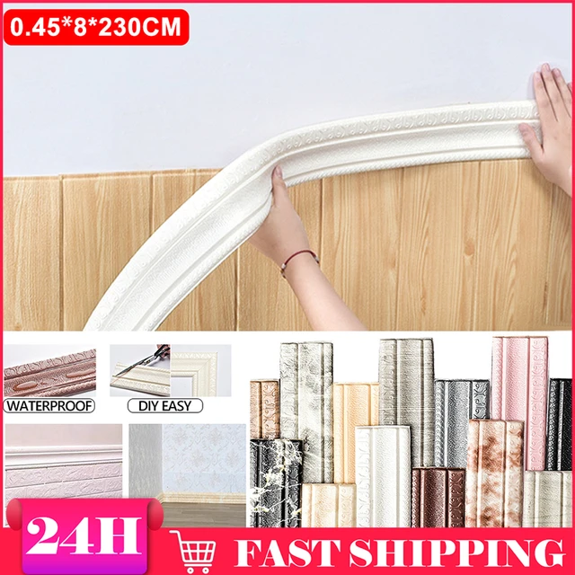 13 Styles 3d Foam Wall Edge Strip Stickers Self Adhesive Waterproof  Baseboard Corner Waist Line Sticker Border Home Decor - Wall Stickers -  AliExpress