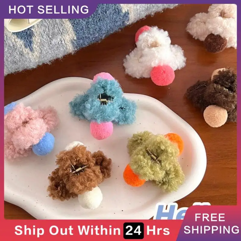 

Girl's Grab Clip Bangs High Quality Small Hairball Grip Clip Hairpin/side Clip Lamb Wool Side Clip All-match Broken Hairpin Grip