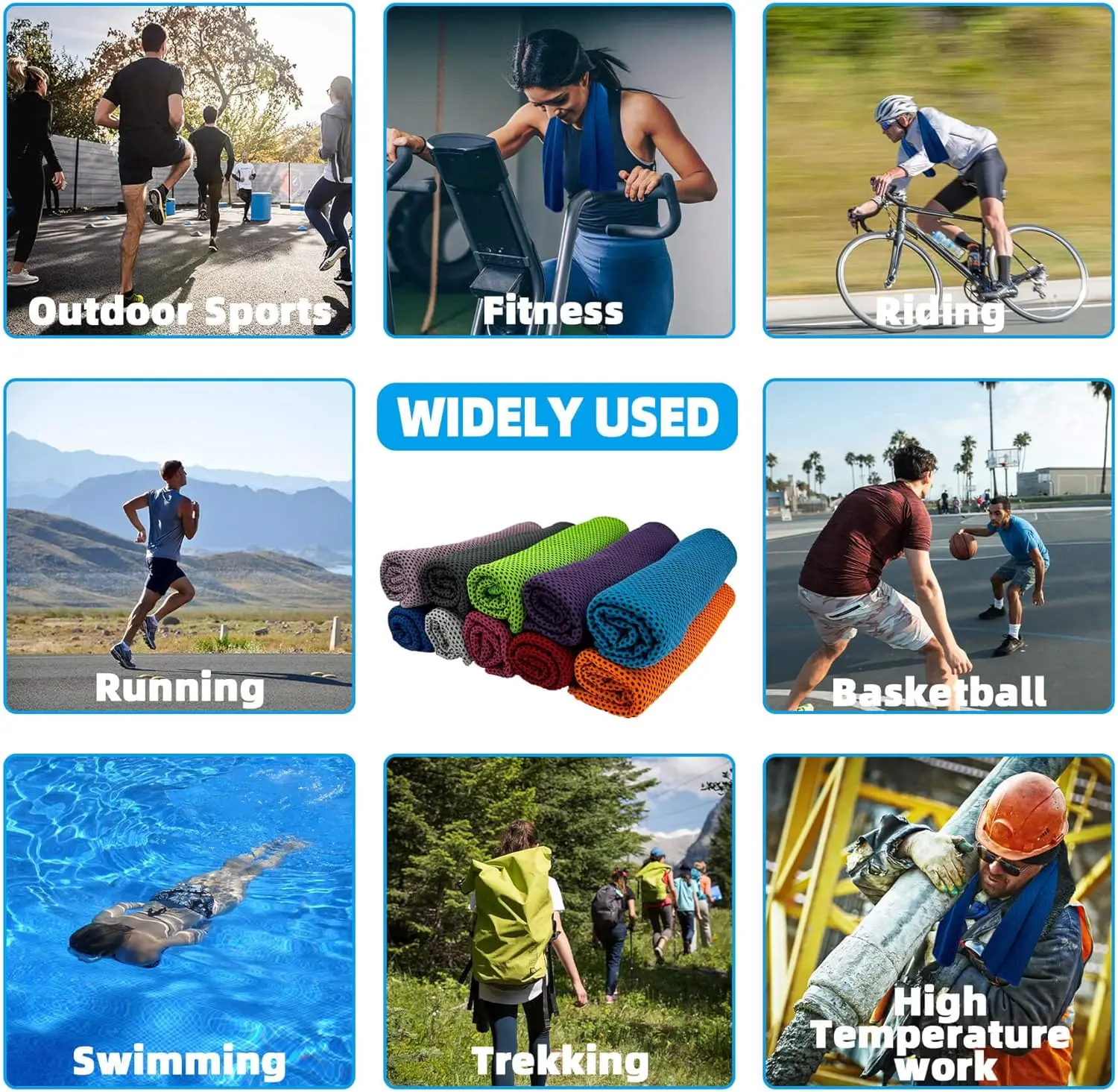 Lot De 4 Serviettes Rafraîchissantes En Microfibre Douce Et Perméable à L'air Pour Yoga, Sport, Course à Pied, Entraînement, Camping, Remise En Forme Et Autres Activités U2013 101,6 X 30,5 Cm