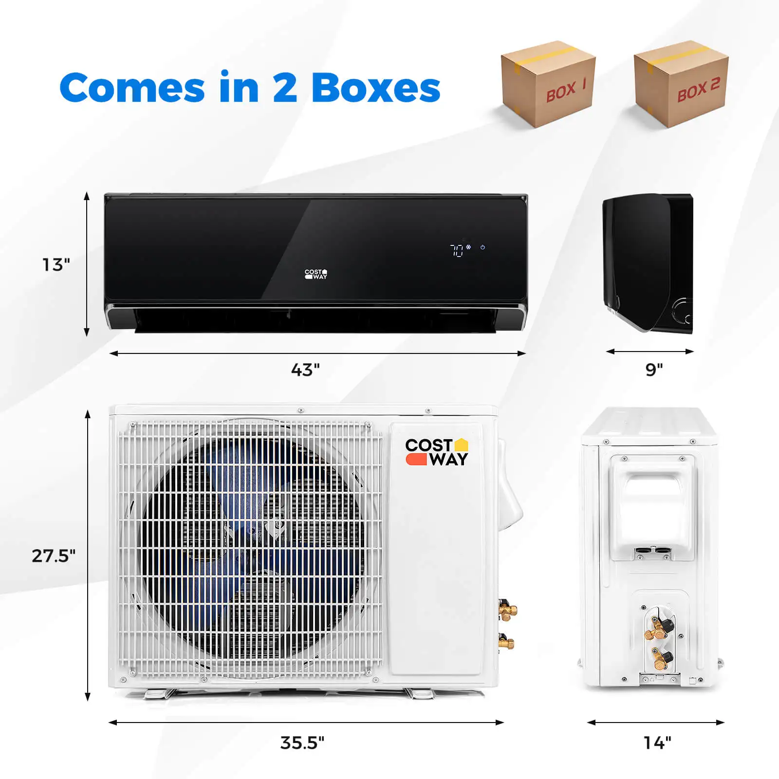 24000 BTU Wifi Enabled Mini Split Air Conditioner & Heater w/ Heat Pump 2