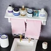 1SET 1:12 Dollhouse Minatures Bathroom Towel Rack Storage Shelf with Accessories 3