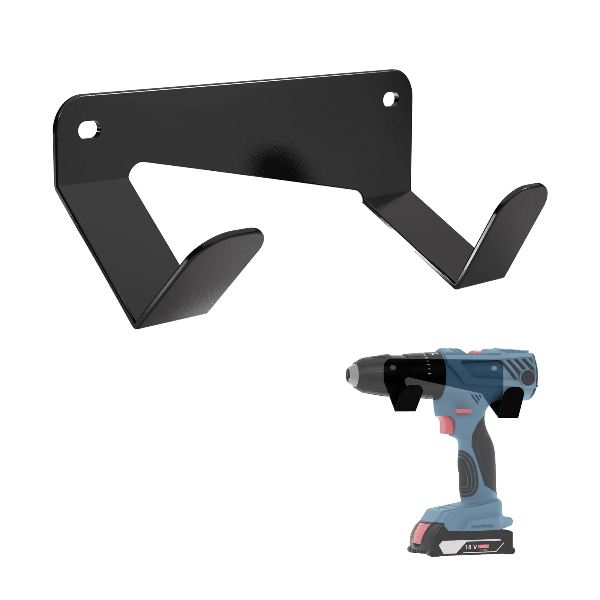 Heavy Duty Steel Wall Mount Drill Holder - Universal Tool Organizer for Easy Access in Garage and Workshop Storage