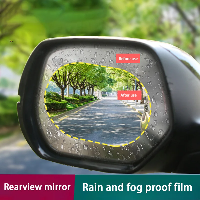 

Car Rearview Mirror Protective Film Anti Fog Membrane Anti-Glare Waterproof Rainproof Car glass Sticker Clear Film A Pair