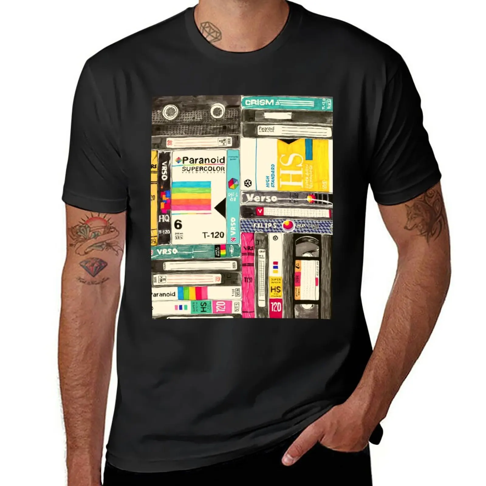 

New Vintage VHS Tapes T-Shirt anime summer tops men clothing