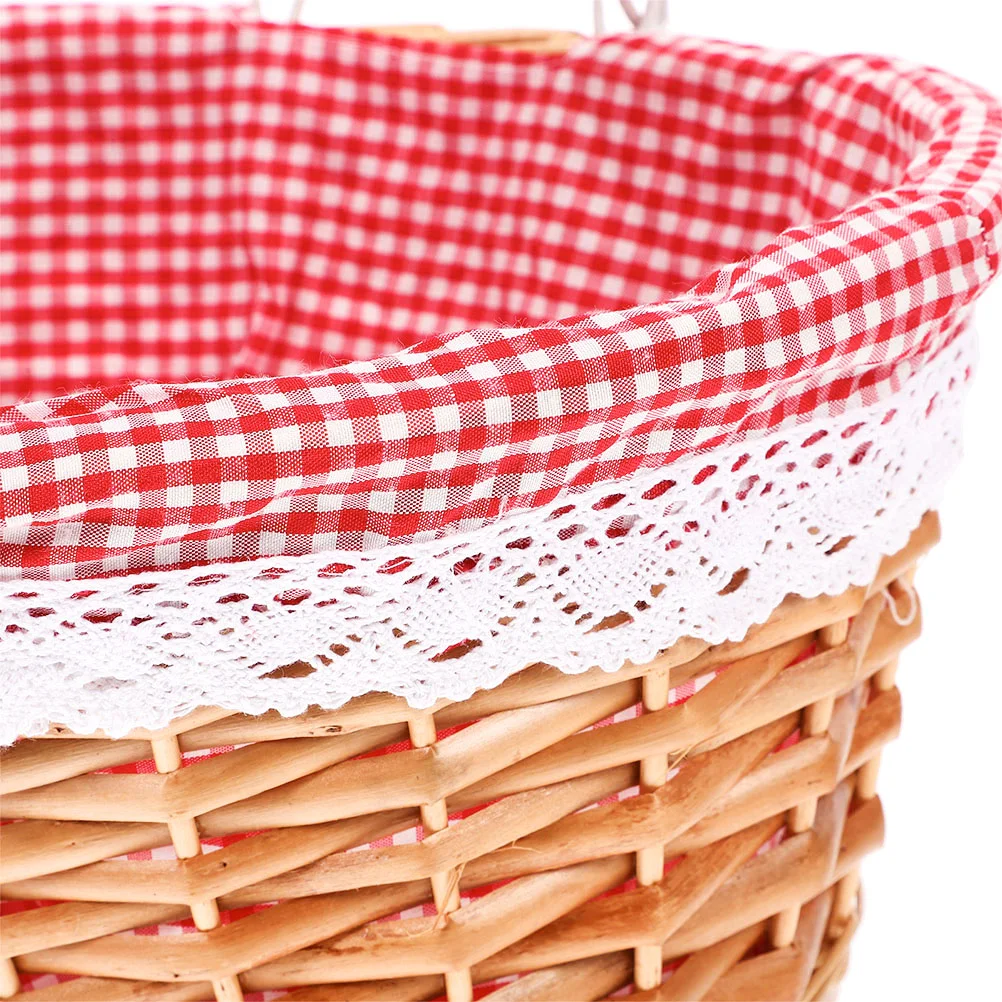 Rattan Picnic Basket Backpack with Stuffed Animal Tote Bag Table Wicker Lid Cooler Child Blanket Beach 5