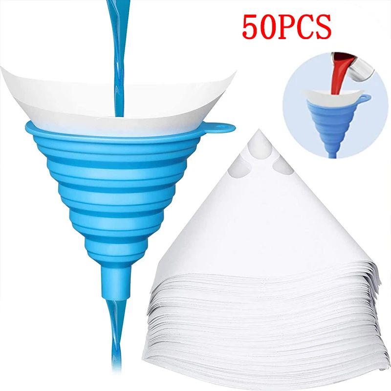 Paint filter paper filter 10/20/50Pcs disposable paint filter paper purifying straining cup funnel 100 mesh conical paint filte mesh nylon micron paper