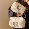 MINISO Hello Kitty Handbag Large Capacity Women's Cartoon Makeup Bag Soft Down Travel Bag For Women 1