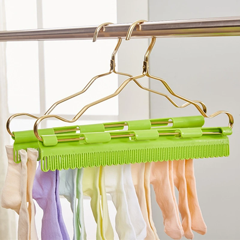 Multiple Purpose Non-slip Clothes Hanger Sock Underwear Bra Towel Hanger Clip Peg Household Plastic Windproof Drying Rack 2PCS