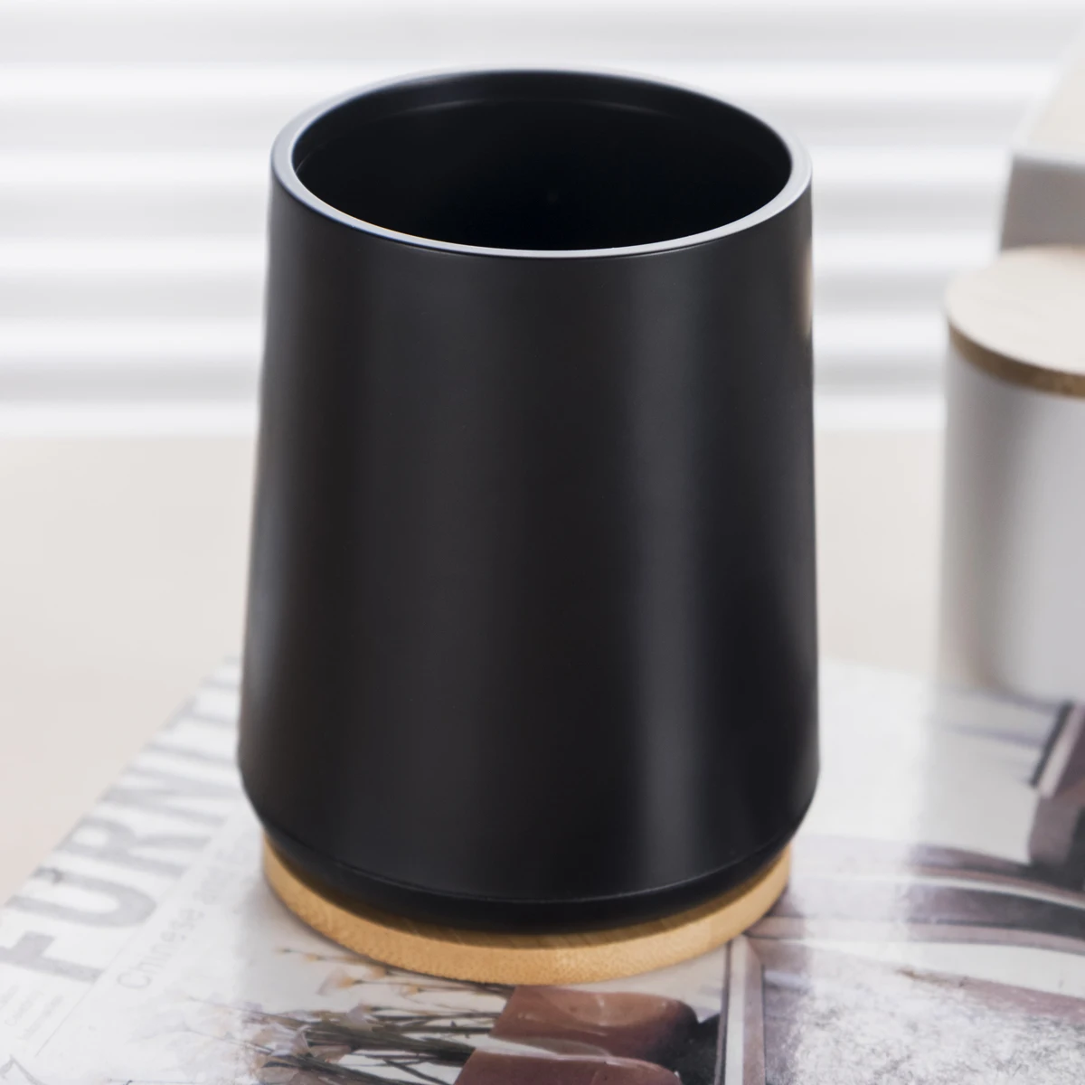 Couple Toothbrush Holder Set With Bamboo Base For Bathroom_voghion.com