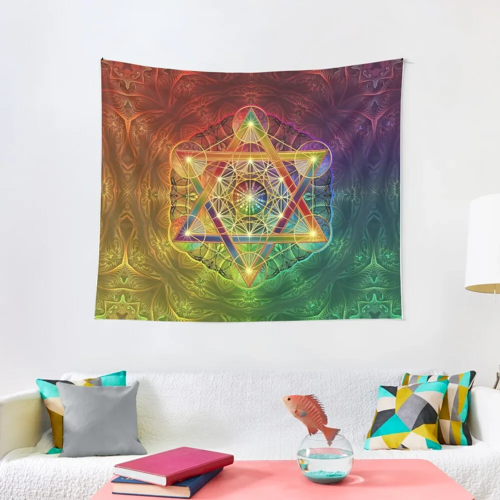 

Metatron's Cube with Merkabah and Flower of Life Tapestry Aesthetic Decoration Decoration For Rooms Aesthetics For Room Tapestry