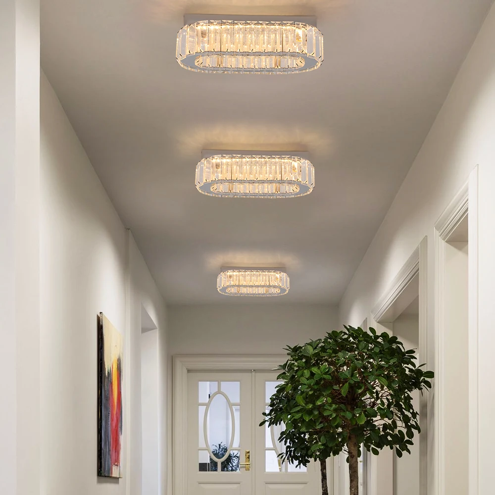 VETRULUS Modern Pendant Light Luxury Crystal Oval Design Led Chandelier Ceiling Lamp Nordic Hanging Fixture Living Bedroom Hotel