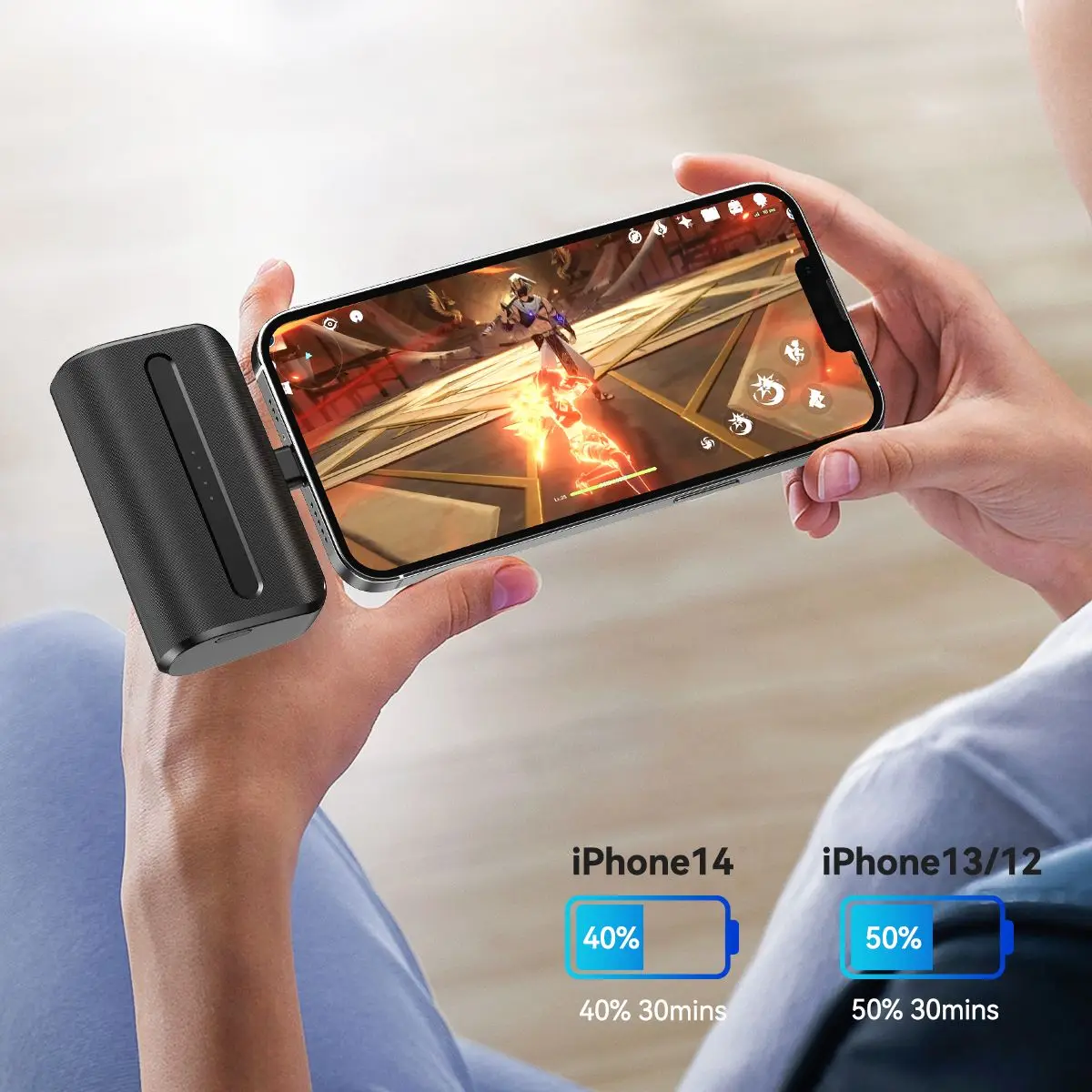 NEWDERY Small Portable Charger for iPhone 13/14/11/12 Pro Max/iPad PD Fast Charging Power Bank 6000mAh Mini Battery Pack 4