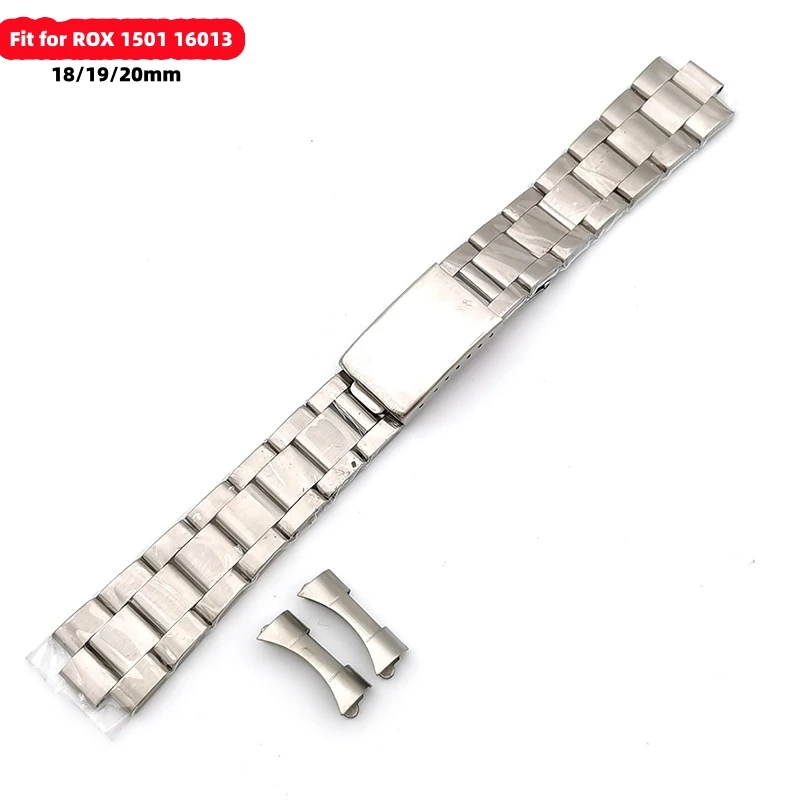 18Mm 19Mm 20Mm 316L Acciaio Inossidabile Argento Vintage Oyster Curvo Cinturino Cinturino Cinturino Adatto Per Rox 1501 16013
