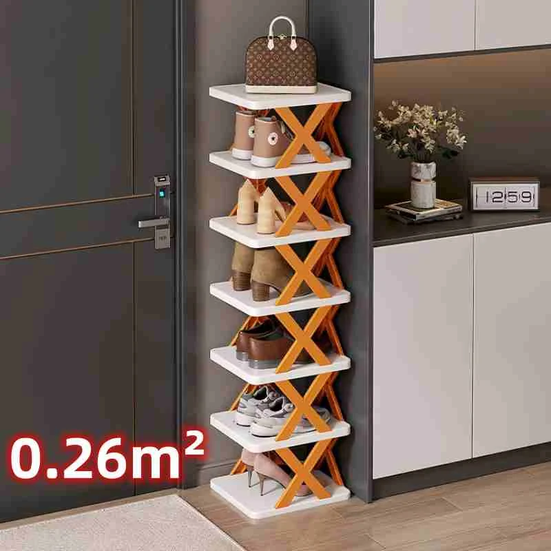 

DIY Stackable Shoes Organizer Flexible Space Saving Vertical Shoes Storage Rack Easy-assembled Closet Shoe-Shelf Plastic Cabinet