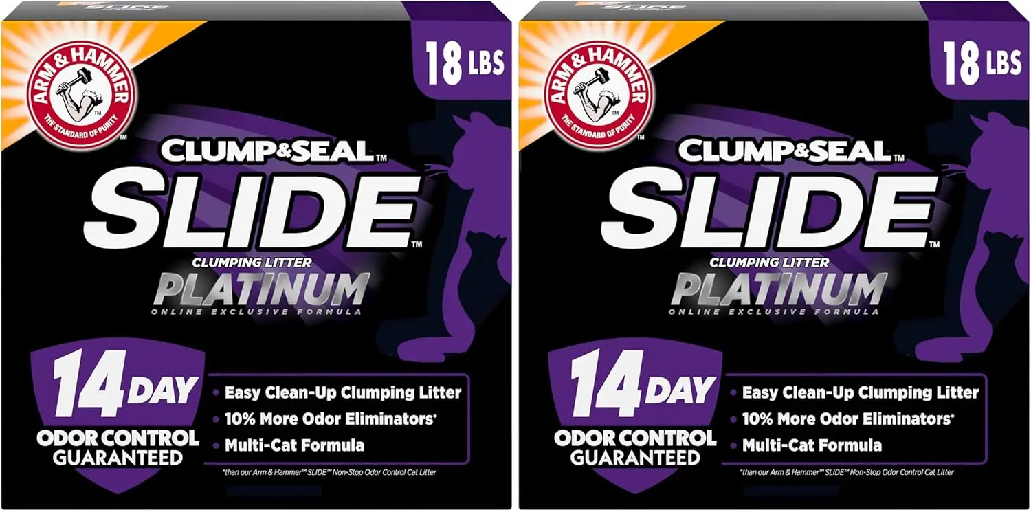 Multi-Cat Clumping Litter with 14-Day Odor Control, Easy Clean Technology, 18 lbs Pack of 2