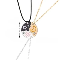 Collier avec pendentif soleil, lune et étoile, pour femmes, meilleurs amis pour toujours, collier d'amitié Simple et à la mode, 3 pièces/ensemble 6