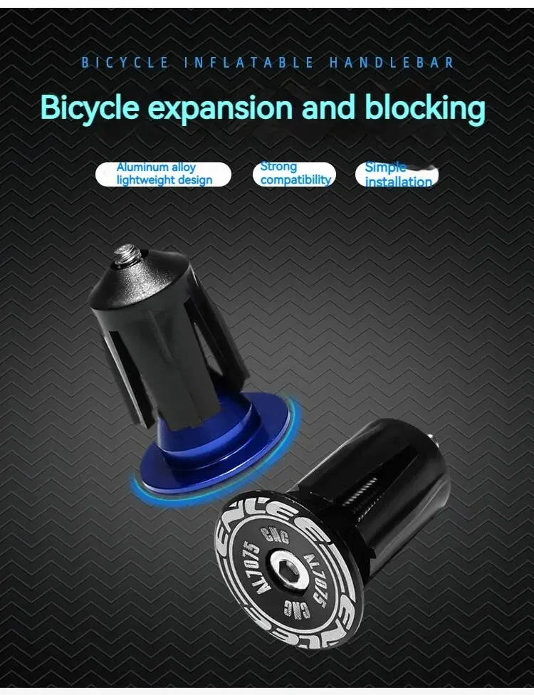 Description Picture 2 of itemENLEE 1 Pair Bike Grip Handle Bar End Cap Aluminium Alloy MTB Handlebar Grips Plugs Caps For Bicycle Handlebar Accessory