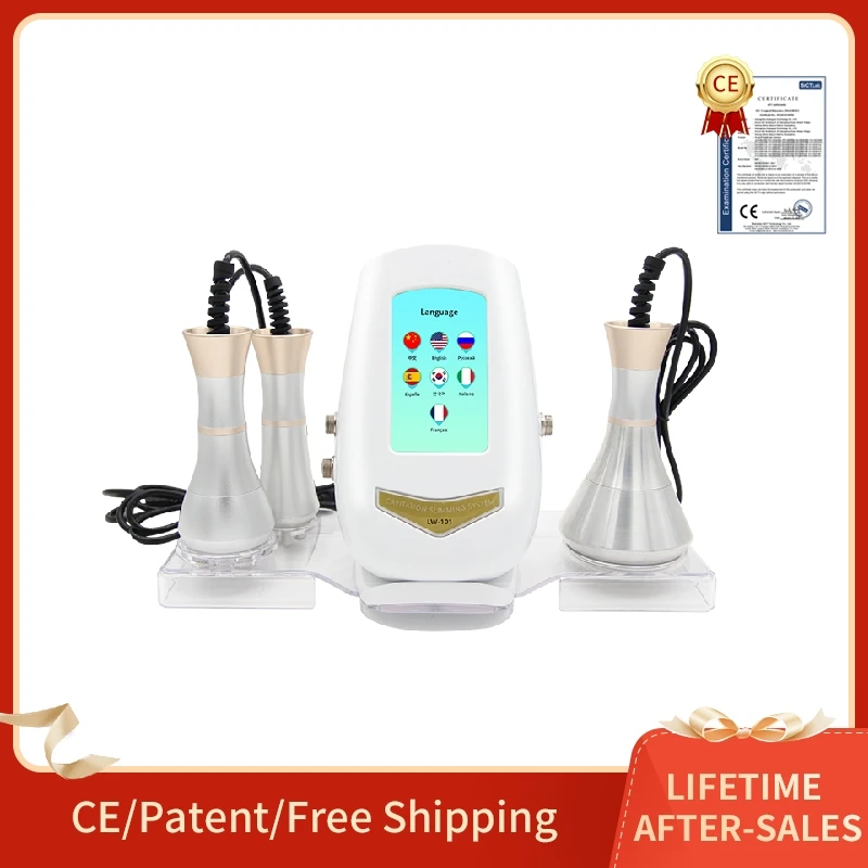 

Free Shipping 3IN1 80K Cavitation Ultrasound Radio Frequency Beauty Instrument Pysical Weight Loss Fat Reduction Massage Shap