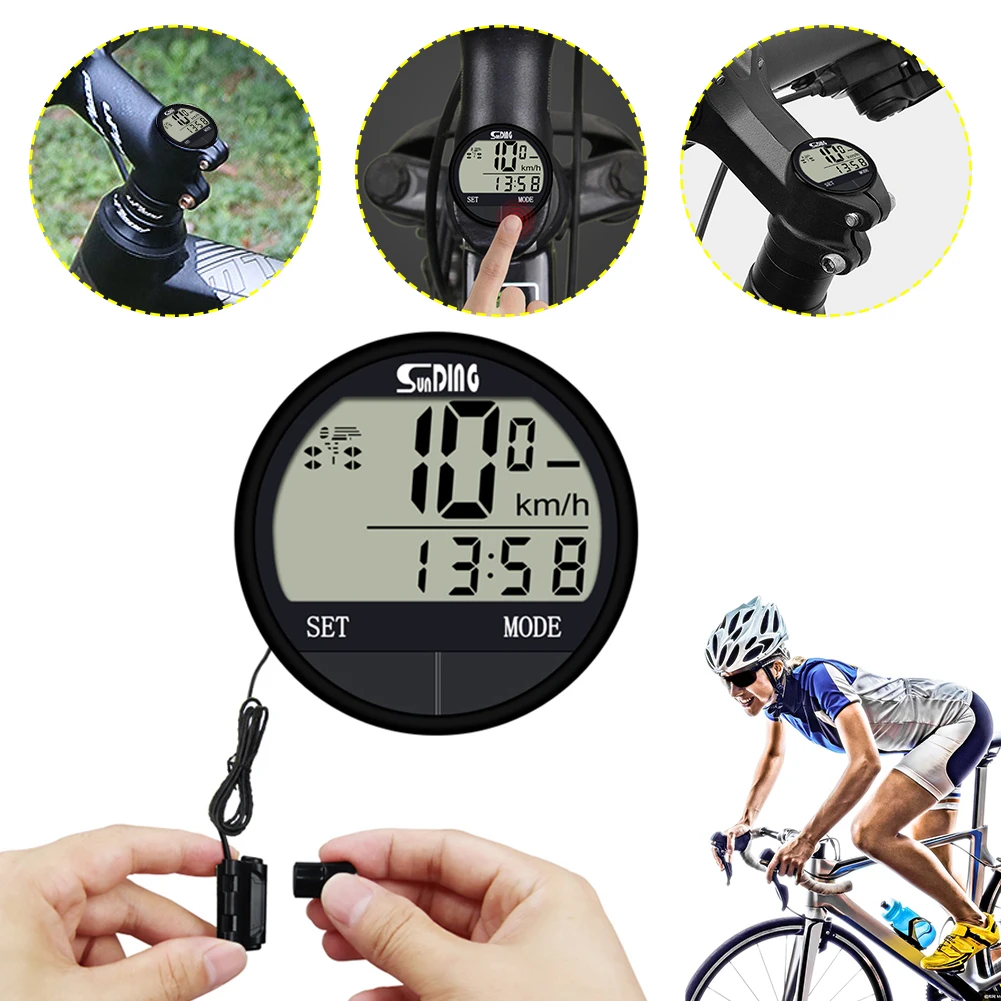 Bike Computer Bicycle Speedometer LCD Digital Display Bike Odometer Multi-Functional Mountain Bike Computer for Outdoor Cycling