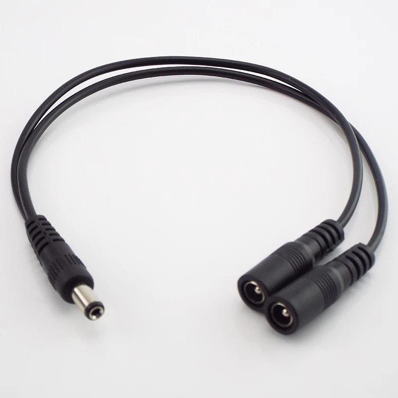 

1 Male to 2 Female Way Connector DC Plug Power Splitter Cable for CCTV LED Strip Light Power Supply 5.5mm*2.1mm Adapter