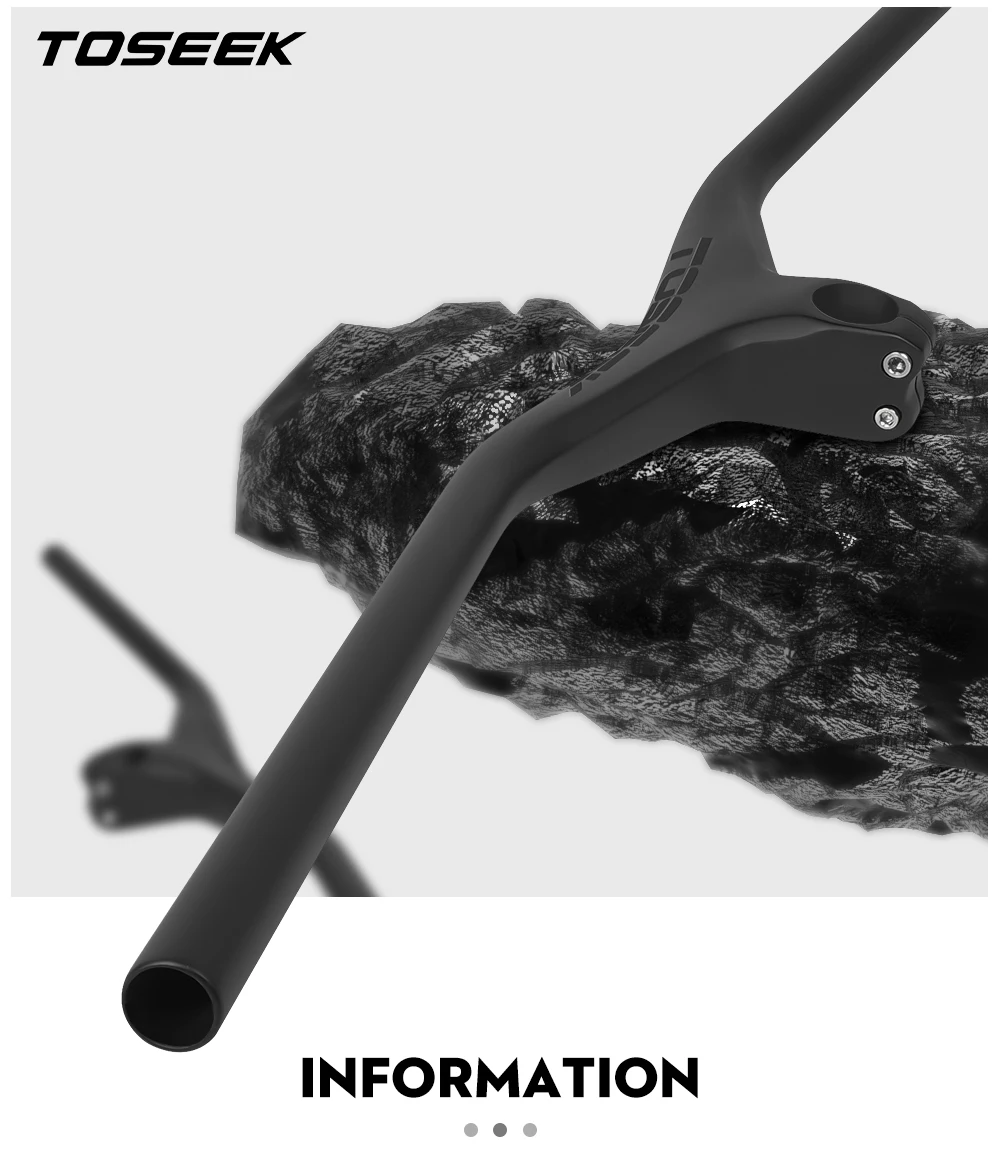 Description Picture 5 of itemTOSEEK MTB Bicycle Handlebar and Stem -17 Degrees Carbon Fibre Integrated Handlebar Mountain Bike Parts 28.6mm Matte Black