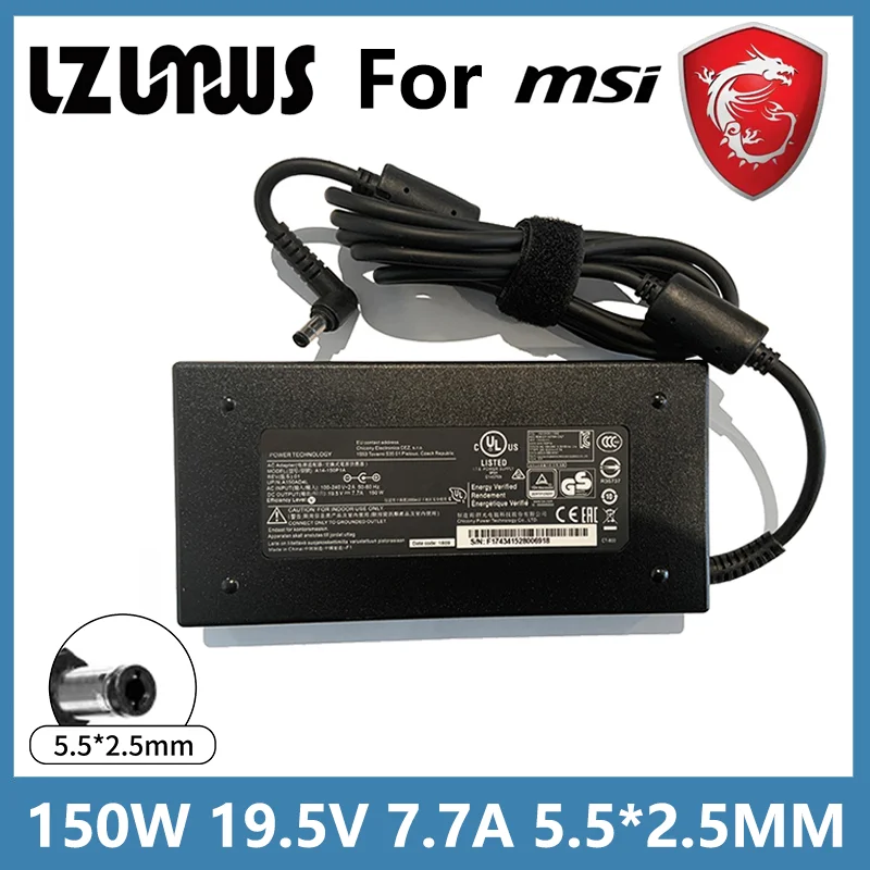 19.5V 7.7A 150W 5.5*2.5MM Laptop Adapter for MSI GS60-GS63 GL62 MS-16H7 MS16H Ghost Pro606 Charger ADP-150VB B power adapter,laptop charger