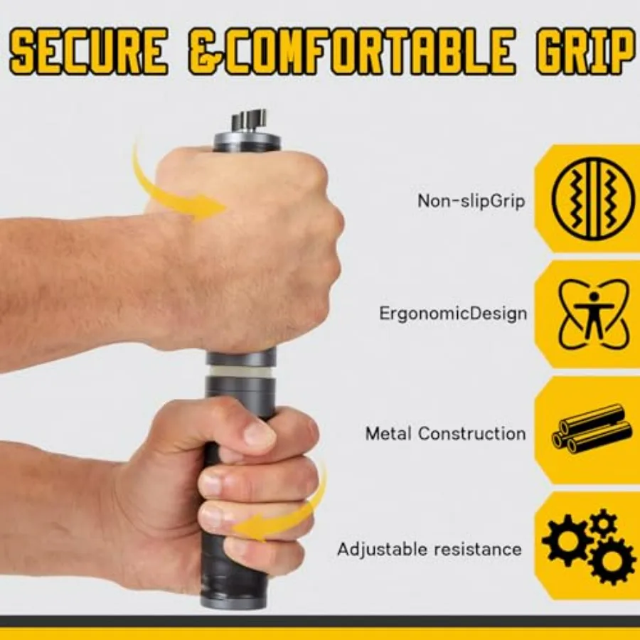 grip strength trainer, Adjustable Metal Design with Silicone Handle, Forearm strengthener Tool for Physical Therapy, Recovery（Bl