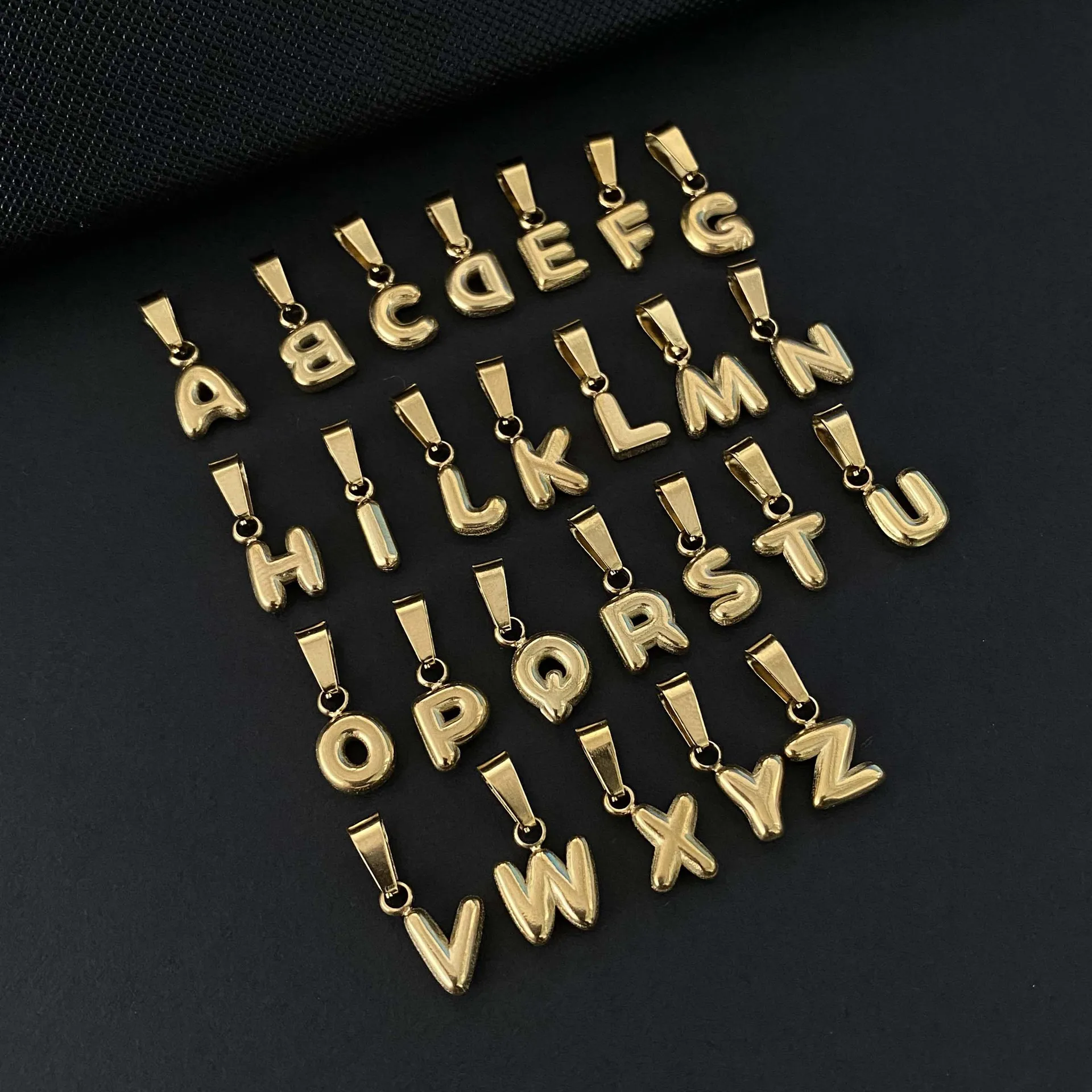 Bubbles A-Z Mini Letter Charms Small Balloon Initial Alphabet Pendant for Neckalce Can Be Freely Matched Birthday Gift Jewelry