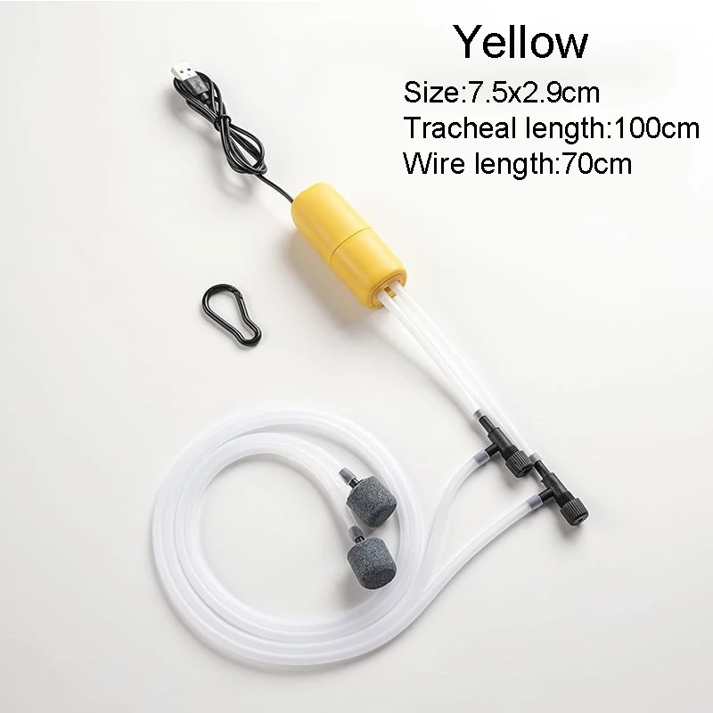 Aquarium USB Sauerstoff Luftpumpe Aquarium Tragbare Dual-loch Stille Luft Kompressor Belüfter Mini Einstellbare Luft Volumen Zubehör – Detail 8