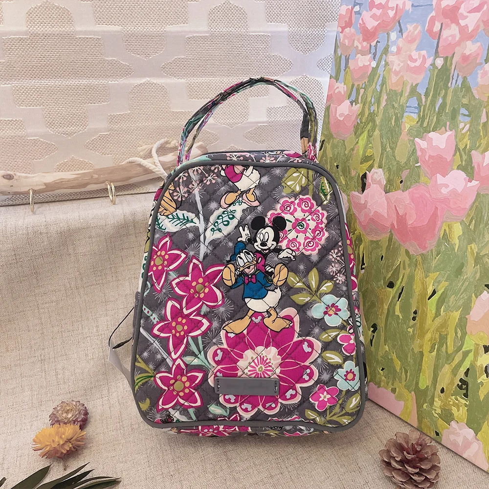 VB New Pattern Pure Cotton Lunch Bag Inner Waterproof Travel Picnic Bag Printed Lightweight Student Meal