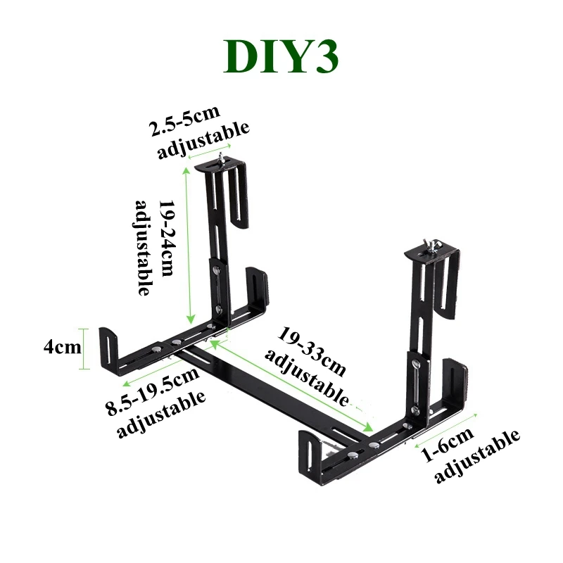 Description Picture 4 of itemAdjustable Hanging Flowerpot Hooks Railing Planter Holder Balcony Fence Window Hanging Basket Racks Garden Plant Pot Box Holders
