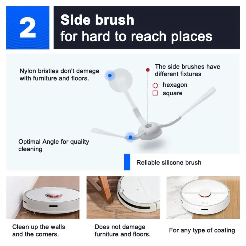 For Xiaomi G1 Mi Robot Vacuum-Mop Essential Hepa Filter Robot Vacuum Cleaner Accessories Main Side Brush Mop Cloths Spare Parts 3