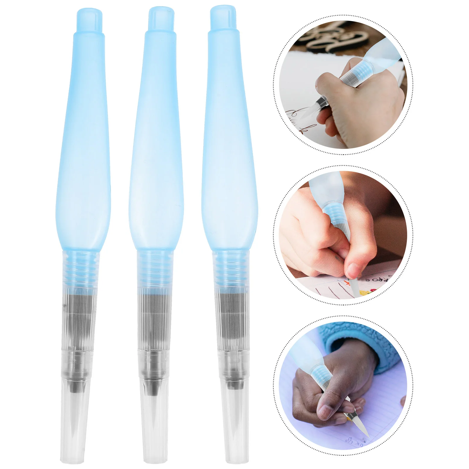

3 Pcs Refillable Watercolor Pens Drawing Brush Gouache for Reusable Painting Tool Large