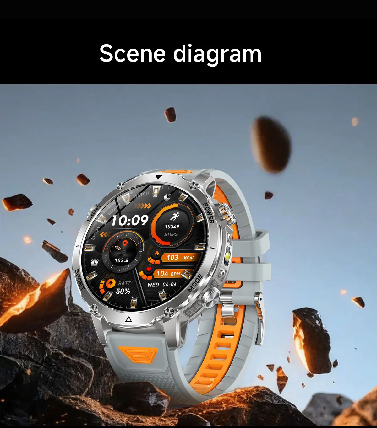 Military Smart Watch For Men Gps Waterproof With Strong Flashlight_voghion.com