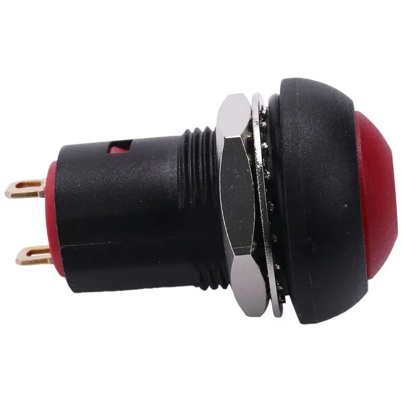 ELECT-3X 온-오프 래칭 방수 12Mm 푸시 버튼 스위치 SPST 2A IP67, 빨간색