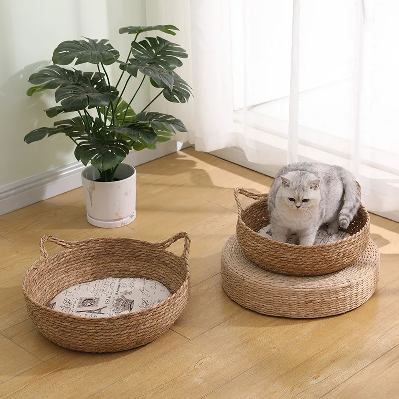 RattanFourSeasonUniversalCatBedSoftCatBedSummerCoolNestPet